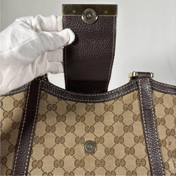 Gucci Brown Monogram Tote Bag - Picture 9 of 16